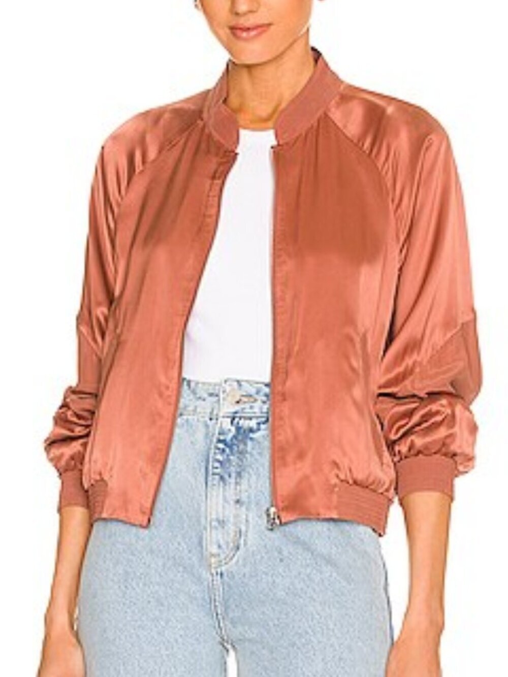 Rag & Bone Trail Silk Track Jacket In Pale‎ Copper XS​